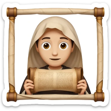 person with old scroll judgment emoji style sticker