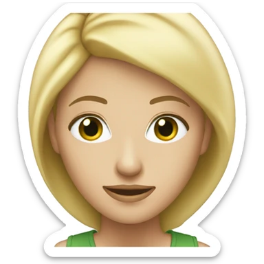blonde women, age about 45, green eyes . works in Logistic company sticker