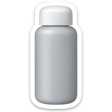minimalist emoji of a cylindrical skincare bottle, light gray, with a rounded cap, no text or branding sticker