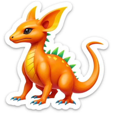  bright neon edgy exotic Fakémon-Pokémon-Vernid-creature sticker