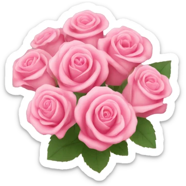Pink rose bouquet  sticker