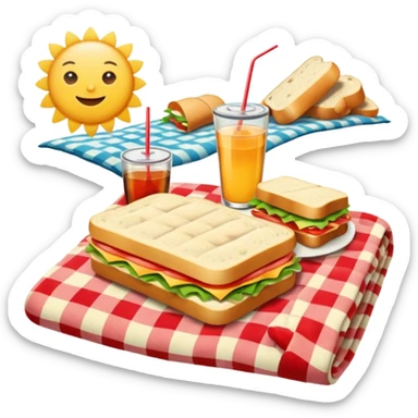 picnic with sandwiches, drinks sticker