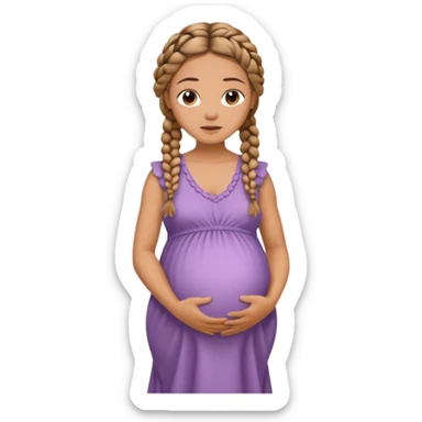 pregnant woman with braids sticker