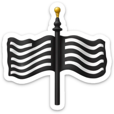 drapeau à bandes noir et blanche avec des hermines dans le coin supérieur gauche sticker