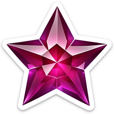Dark Red jewel star with violet sticker