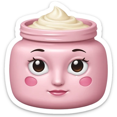 Soft pink face cream pot sticker