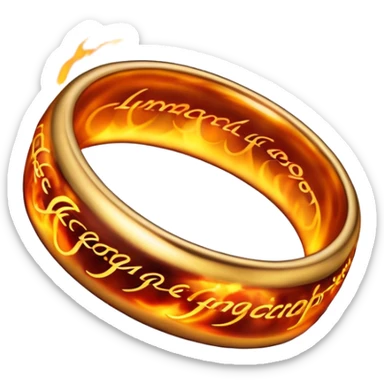 The One Ring with fiery inscriptions glowing sticker