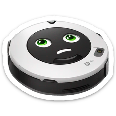 Roomba with sad eyes sticker