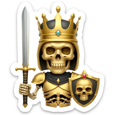 Golden skull with crown now make it with a worrior sowrd with a skull body sticker