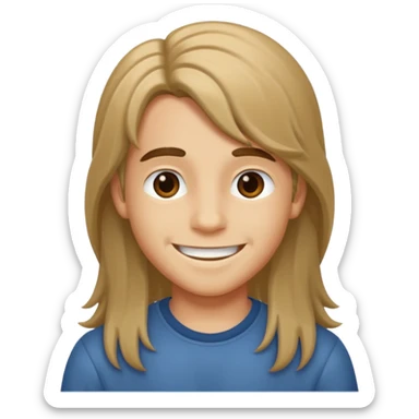 Make a boy with little long hair sticker