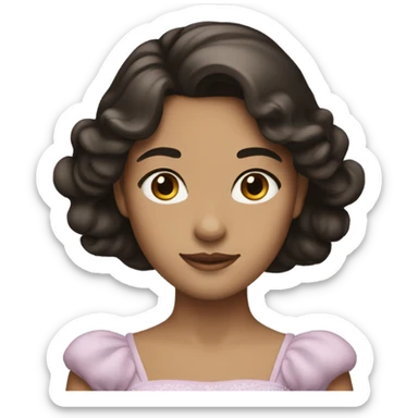 A girl with dark brown hair princess  sticker
