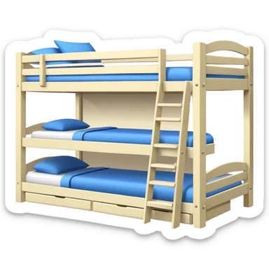 Triple bunk bed white with desk underneath  sticker