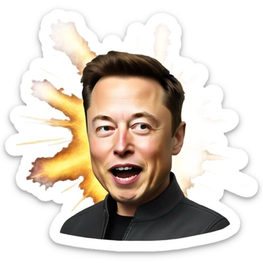 Elon Musk head exploding emoji sticker