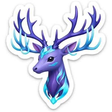 Pokemon legendary cian and purple  xerneas sticker