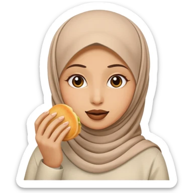 muslimah eating sticker