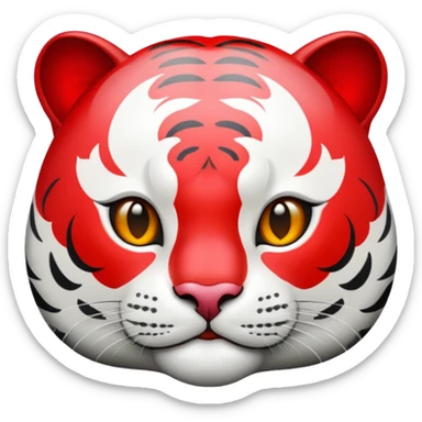 chinese mythological white tiger baihu emoji style apple sticker