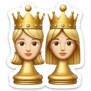 chess king and queen sticker