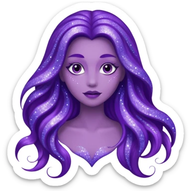 glitter purple siren sticker
