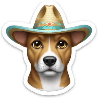 perrito con sombrero de año nuevo 2024 sticker