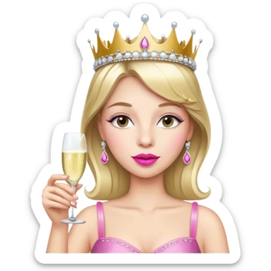 pink strong princess prosecco sticker