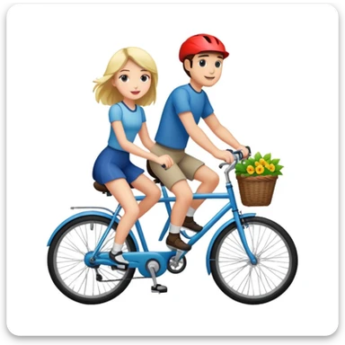 man and girl riding a bicycle together sticker
