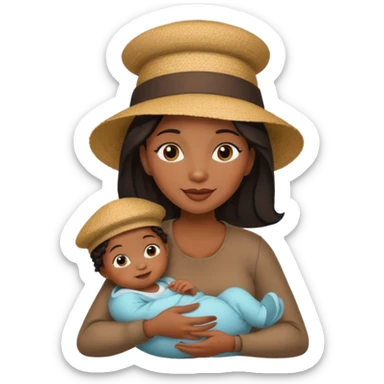 black Mother with Hats with her baby sticker