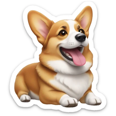 Corgi with tongue sticking out sticker