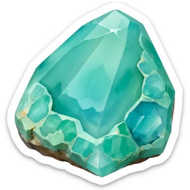 peruvian opal gemstone raw crystal mineral detailed sticker