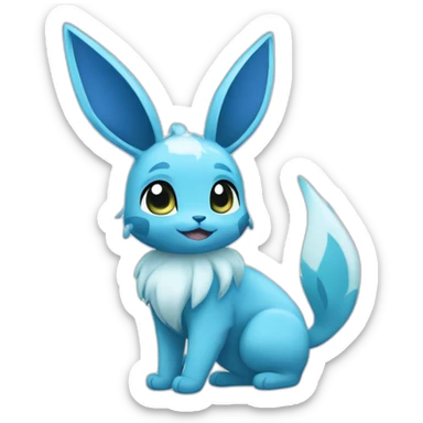 Glaceon with a sign with the name "Emmy" sticker