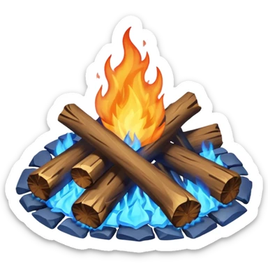 make me a campfire emoji but make the fire color blue sticker