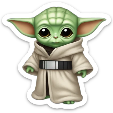 baby yoda in darth vader onesie sticker