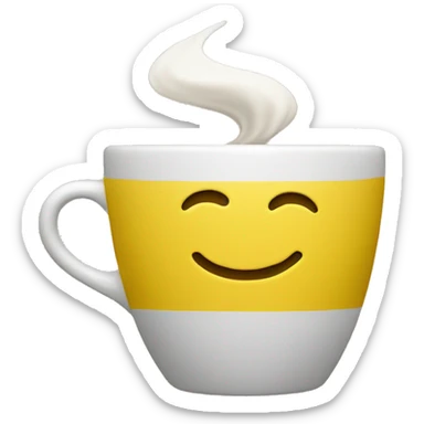 Yellow coffee cup sticker