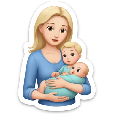 mother sitting with baby on her lap, loving mom sticker