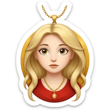 leo zodiac woman, simple and bold, round face, big eyes, minimal details sticker