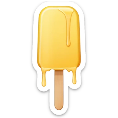 Thin yellow popsicle with rounded top and dripping  sticker