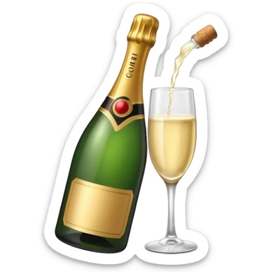 Bottle with Popping Cork sticker