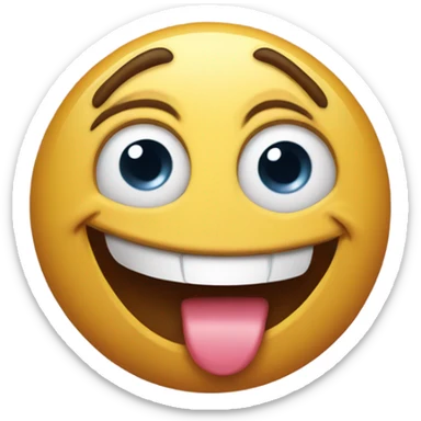 Rolling eye and sticking out tongue emoji  sticker