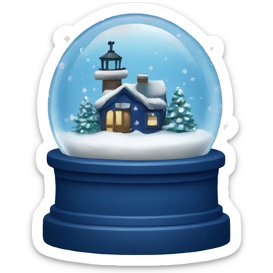 Navy blue snowy snow globe sticker