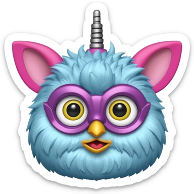 Furby 2012 with clear antena 1 on head and tiny beak sticker