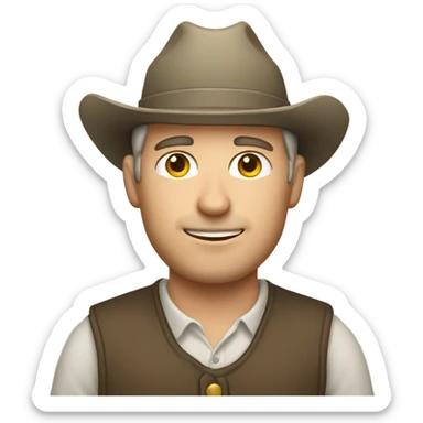 farming man in white skin sticker