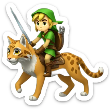 link from zelda riding a lynx sticker