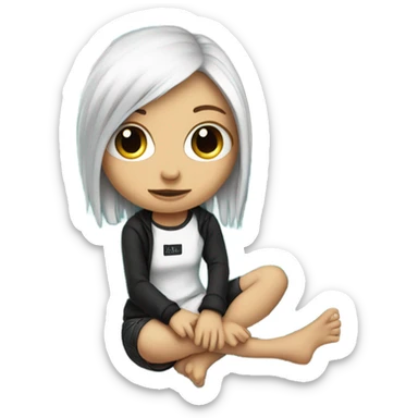 White Emo girl on a surfboard  sticker