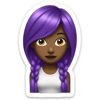 Girl purple hait 2000s style sticker