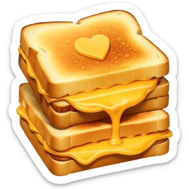 tosti ijzer met boterham met kaas sticker