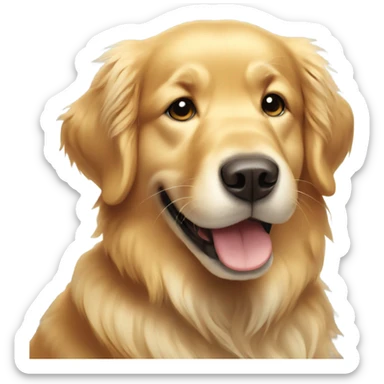 Smiling fluffy golden retriever  sticker