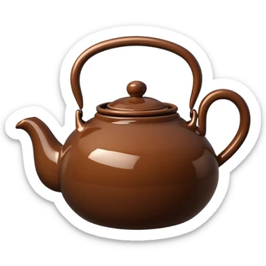 brown tea pot sticker