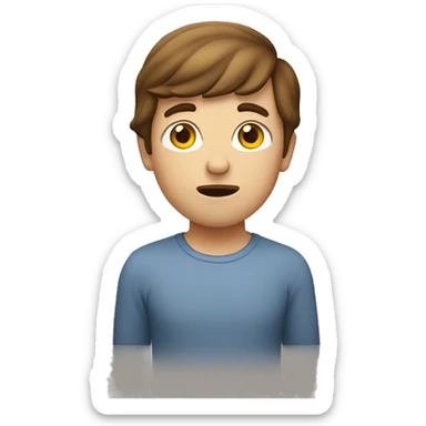 Person shrugging with brown hair and Caucasian  sticker