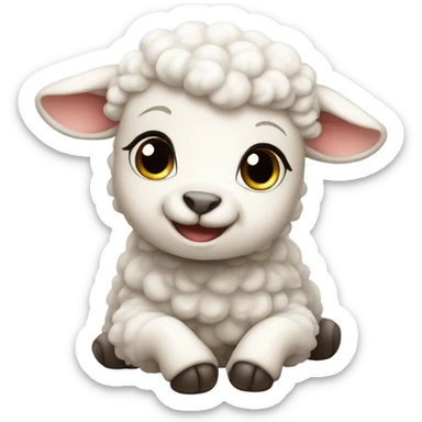 Cartoonish cute Baby lamb sticker