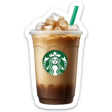Starbuck ice coffee with ice cubes sticker