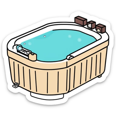 outdoor jacuzzi hot tub with bubbles sticker